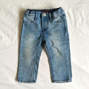 7 for all mankind medium/light wash straight leg denim jeans 12 months baby